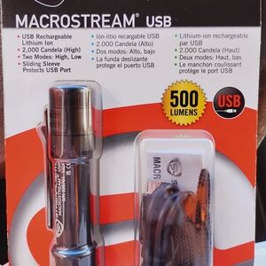 Source Unknown Macrostream USB Flashlight – Black and Silver
